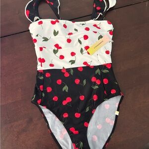Summersalt Cherry Pattern Swim One Piece